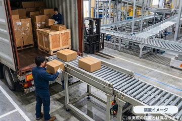 物流コンテナ デバンニング（荷降ろし）アシスト装置